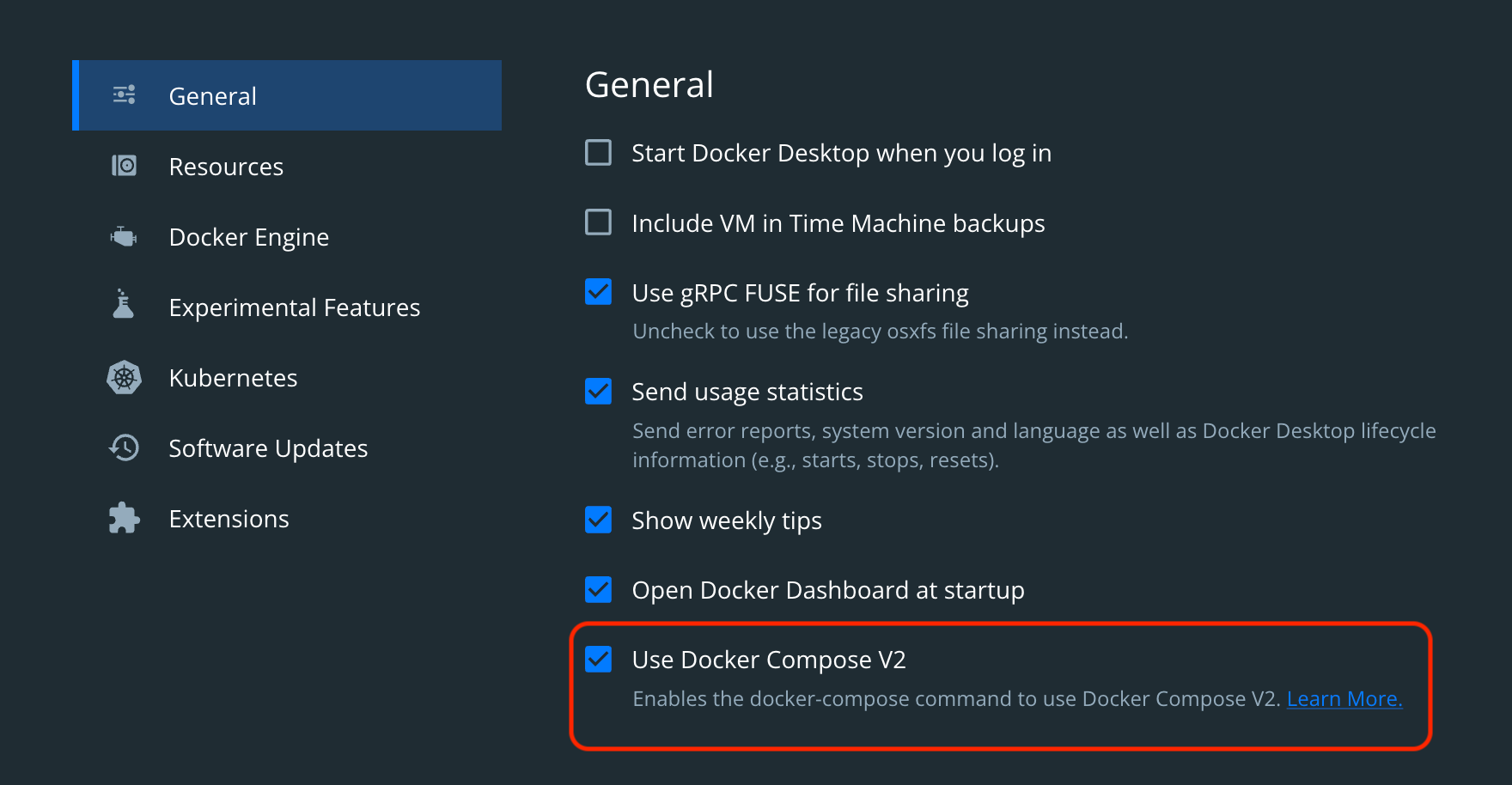 Use Docker Compose V2