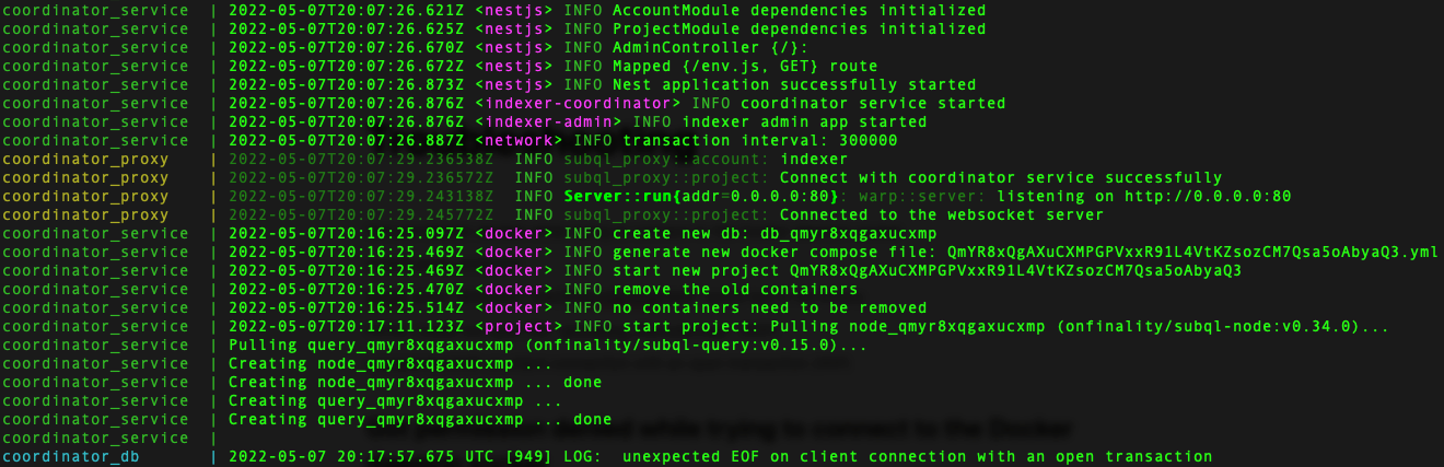 EOF Error - Client Connection with Open Transaction