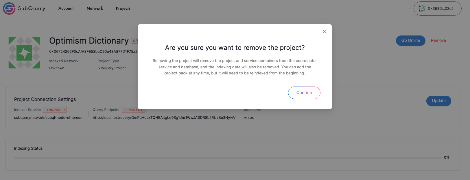 Remove a Project